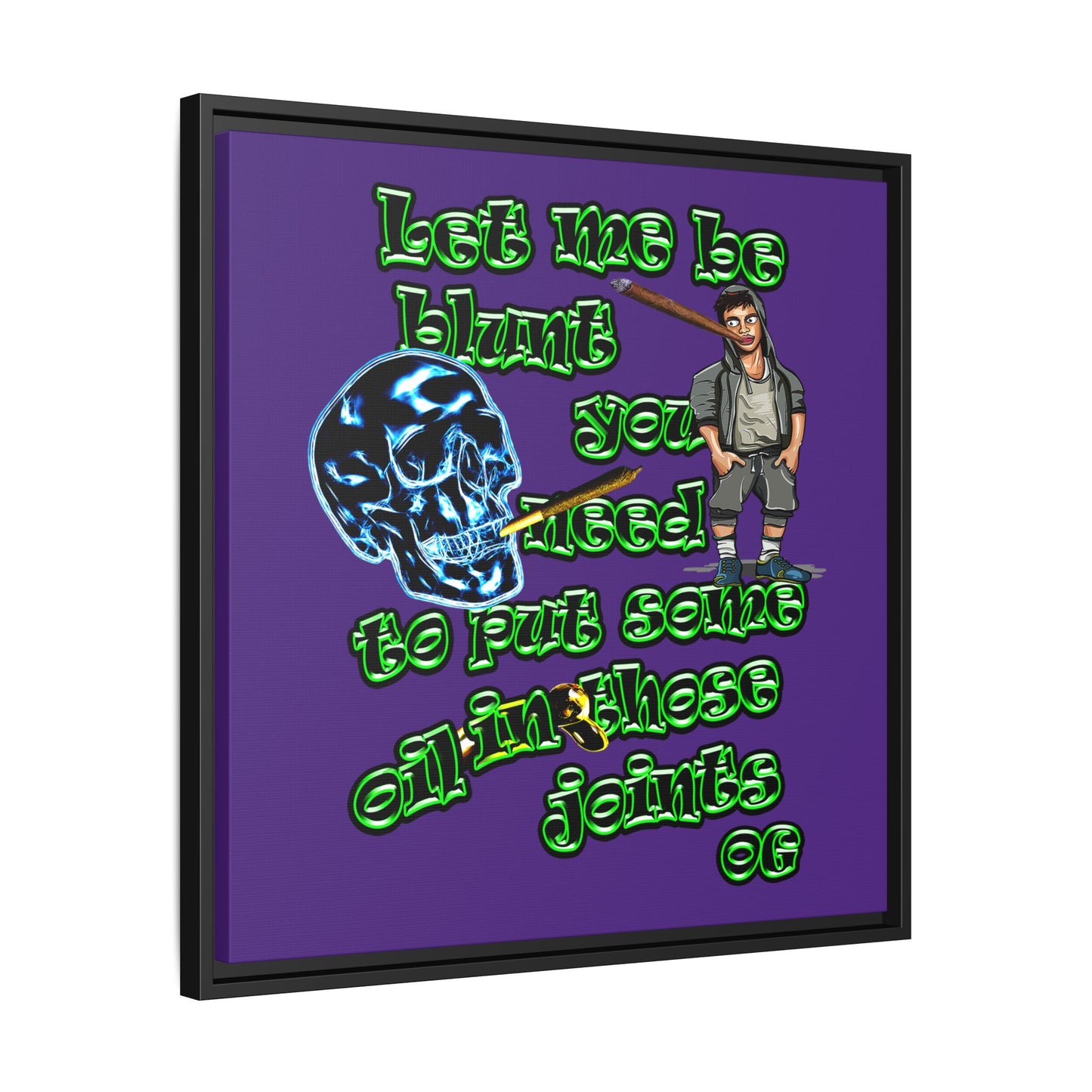og - framed canvas art (purple)
