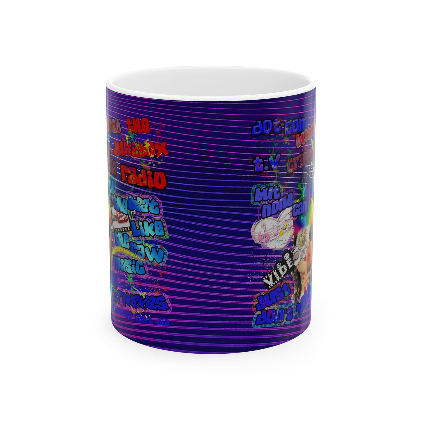drop the beat - White Mug (purple wave)