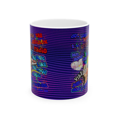 drop the beat - White Mug (purple wave)