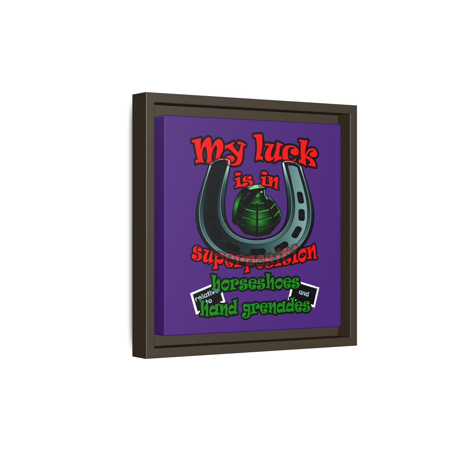 my luck - framed canvas art (purple)