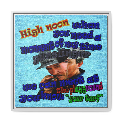 high noon - framed canvas art (faded blue)