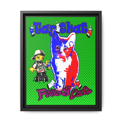 tag that - framed canvas art (logo green)