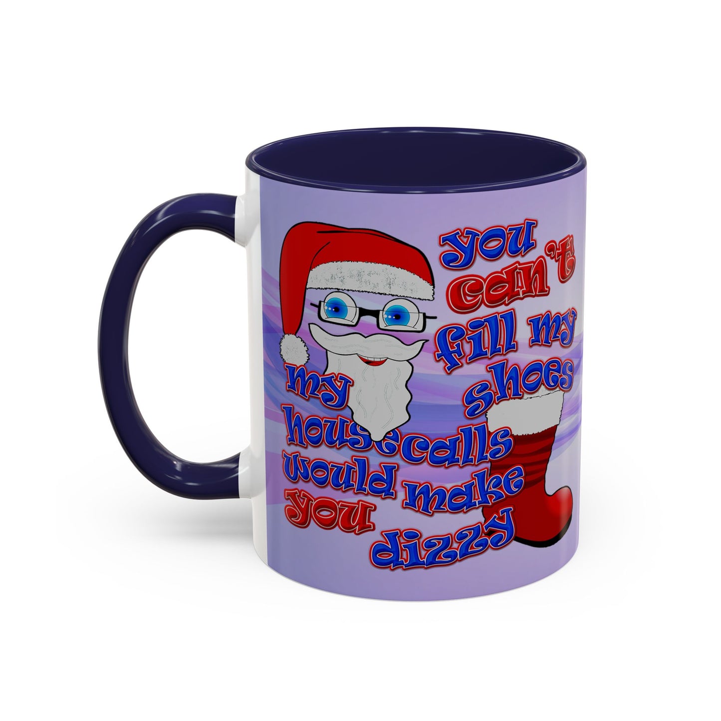 santa's shoes - Accent Mug (light blue-pink wave)