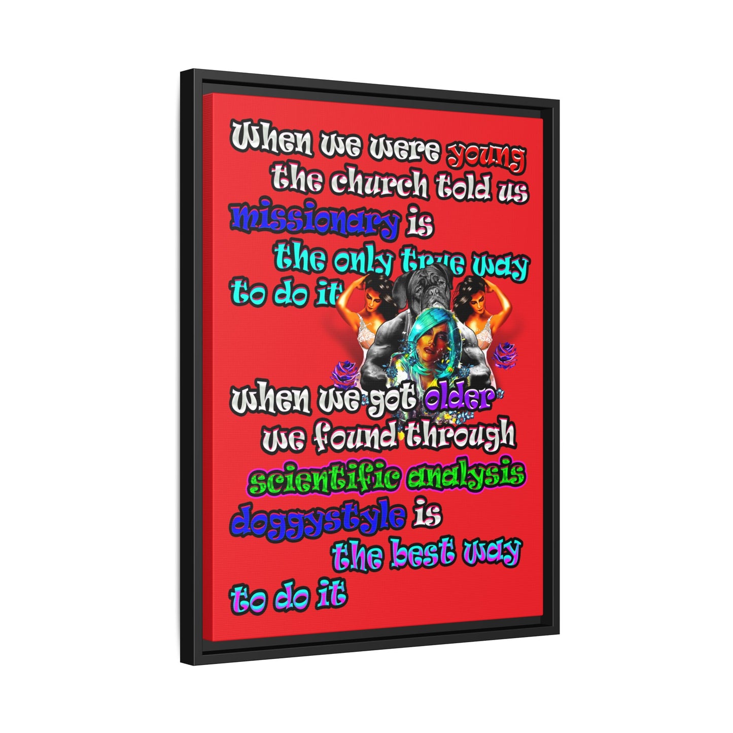 doggystyle - framed canvas art (red)