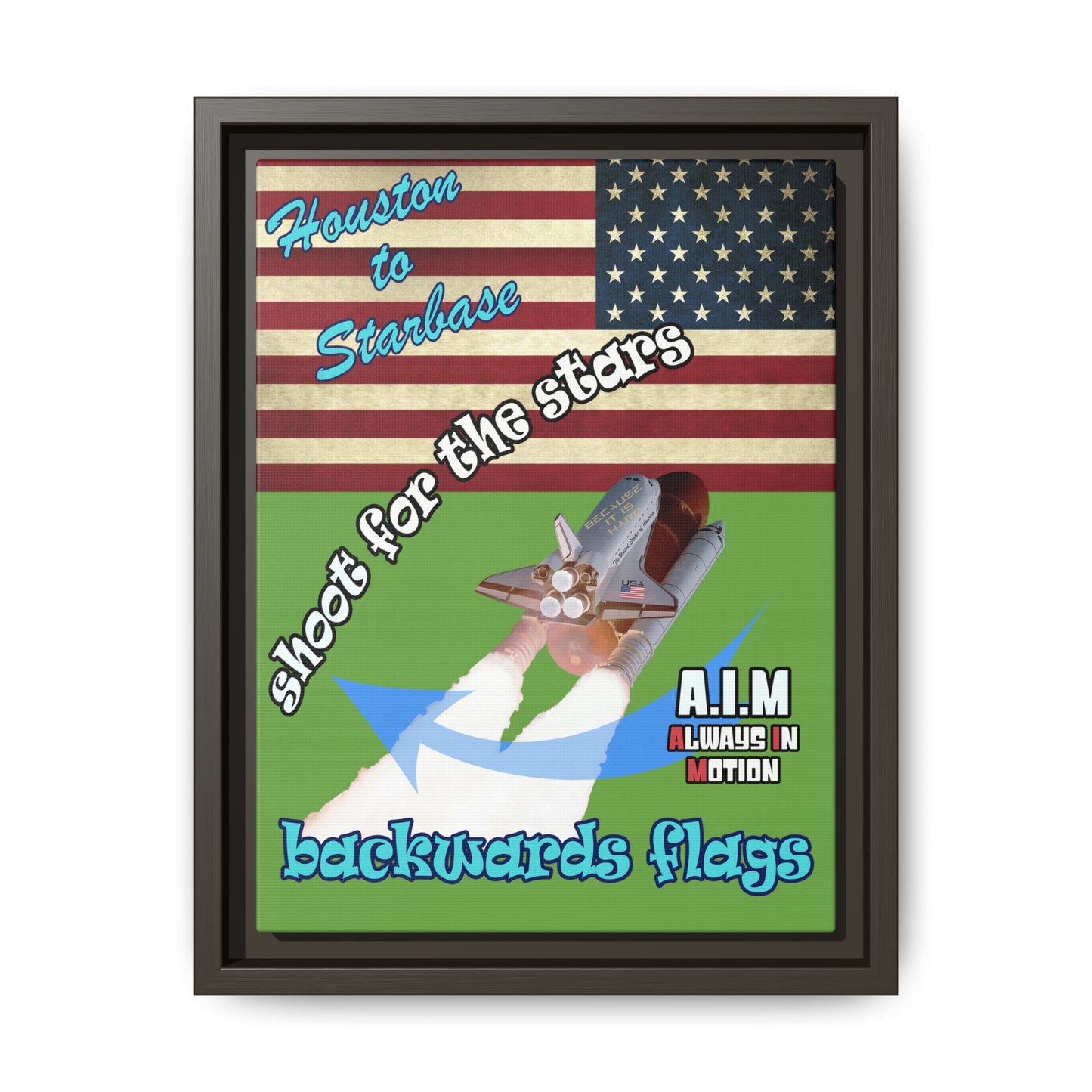shoot for the stars - framed canvas art (green)