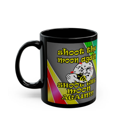 shoot the moon again - Black Mug (rainbow split)