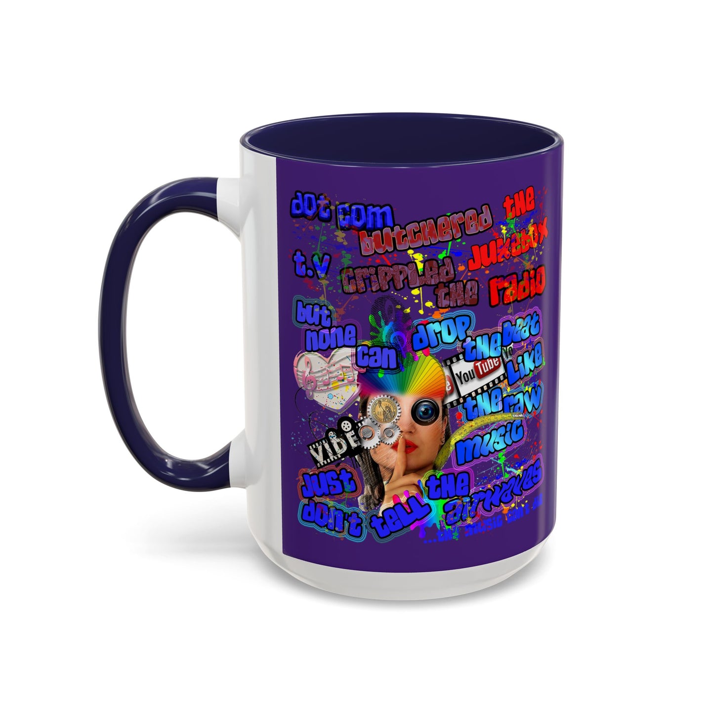 drop the beat - Accent Mug (purple)