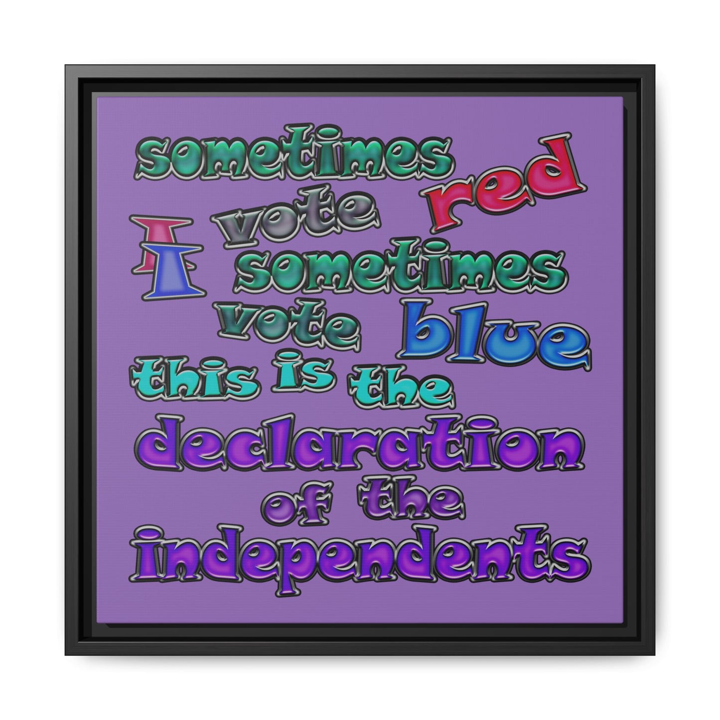 declaration of the independents - framed canvas art (light purple)