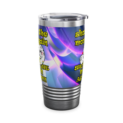 shoot the moon again - Ringneck Tumbler, 20oz (grey-pink wave)