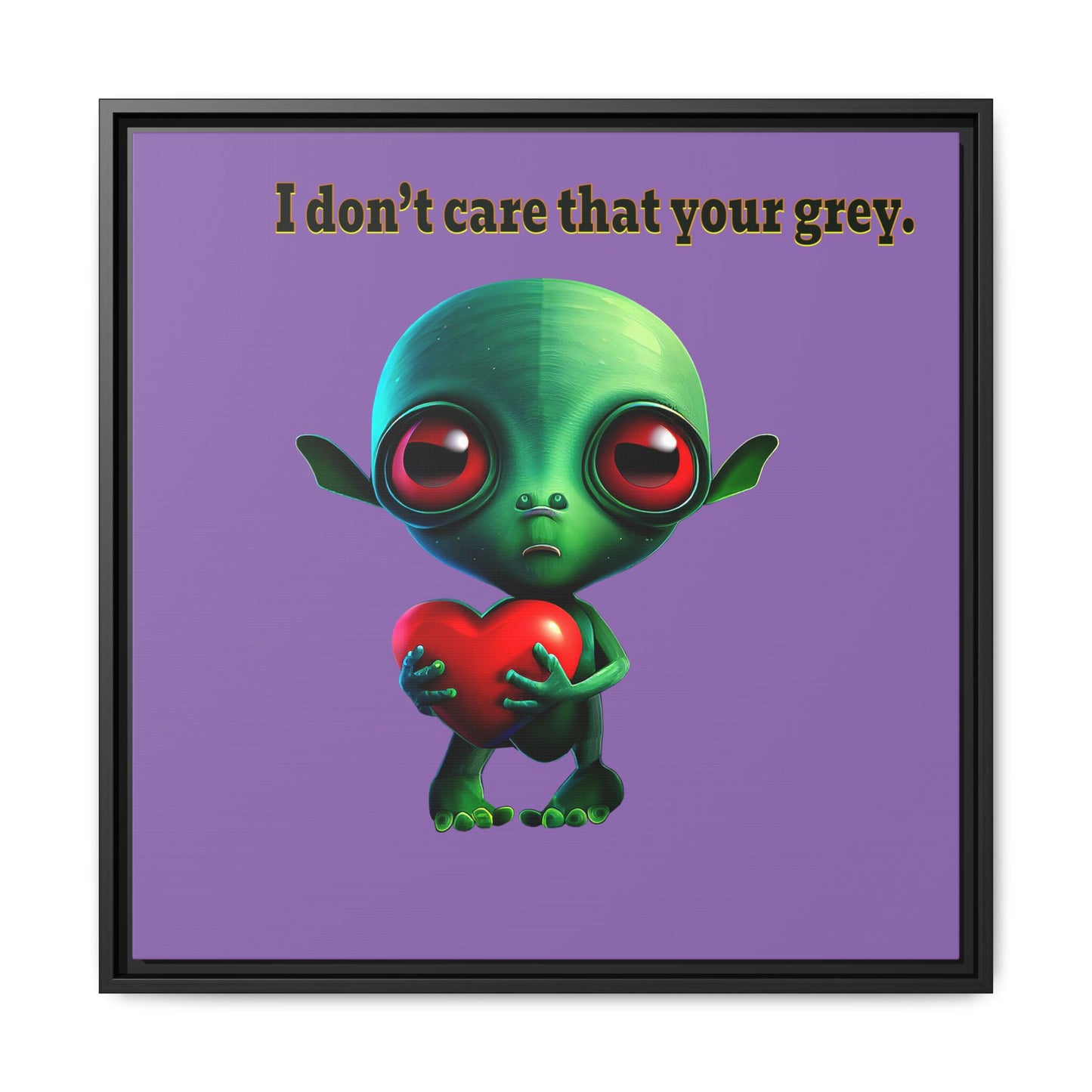 I don't care that your grey - framed canvas art (light purple)