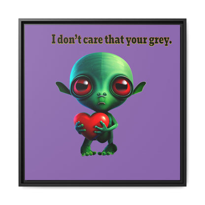 I don't care that your grey - framed canvas art (light purple)