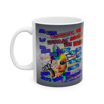 drop the beat - White Mug (brushed nickel)