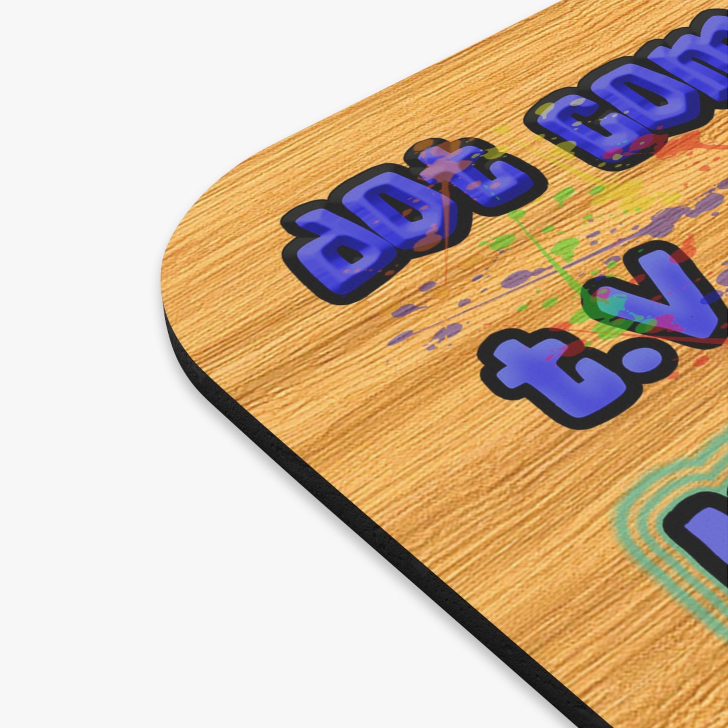 drop the beat - Mouse Pad (Rectangle) (butterscotch wood finish)