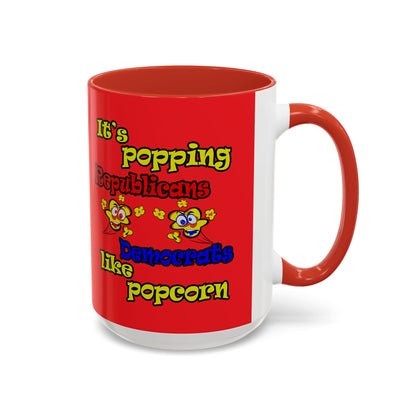 popping like popcorn - Accent Mug (red)