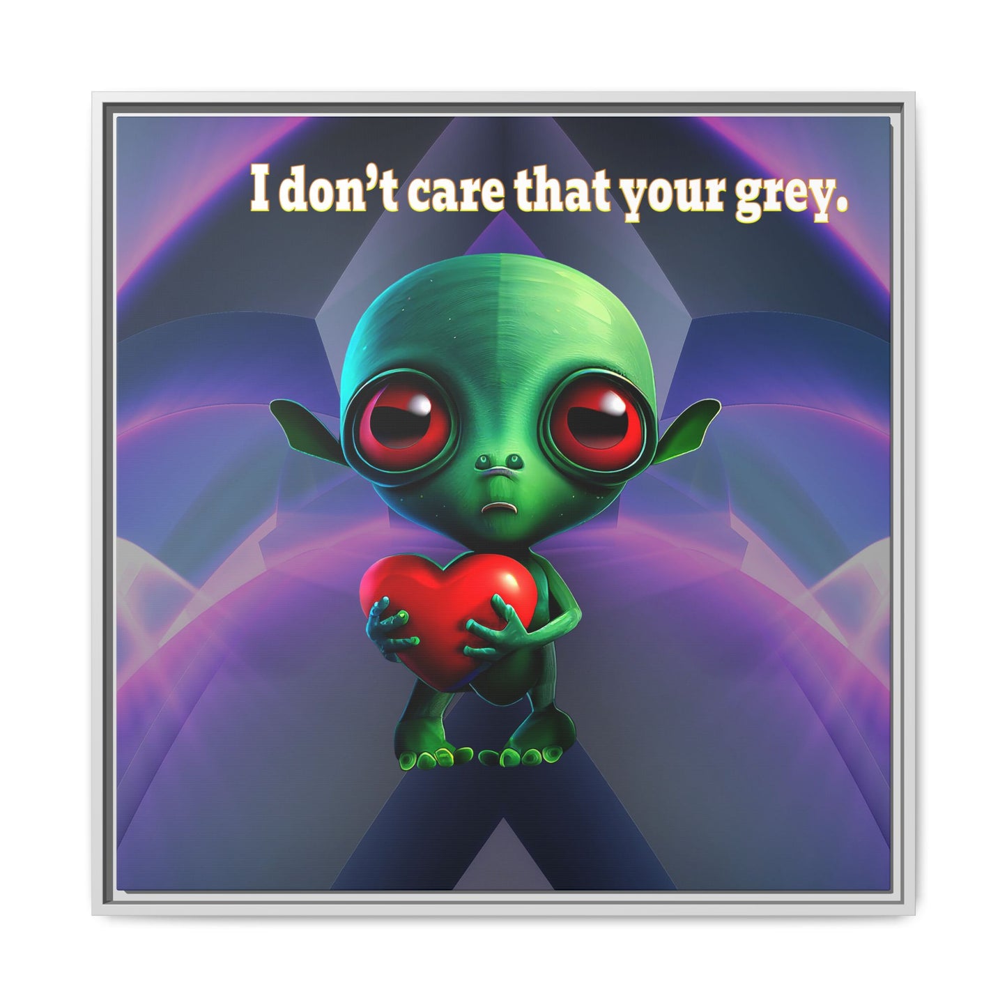 I don't care that your grey - framed canvas art (grey-pink wave)