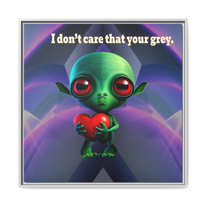 I don't care that your grey - framed canvas art (grey-pink wave)