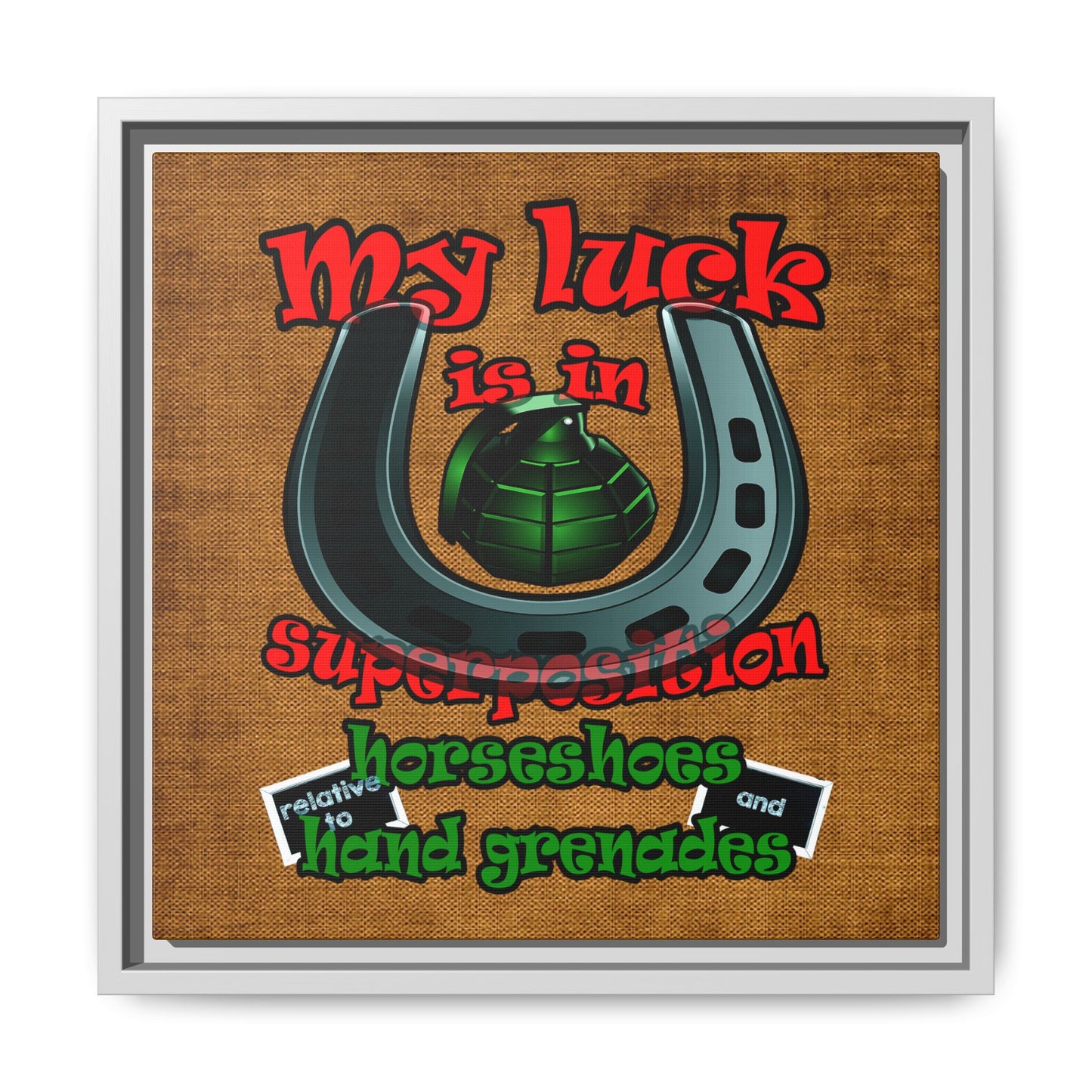 my luck - framed canvas art (brown papyrus)