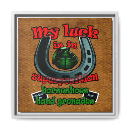 my luck - framed canvas art (brown papyrus)