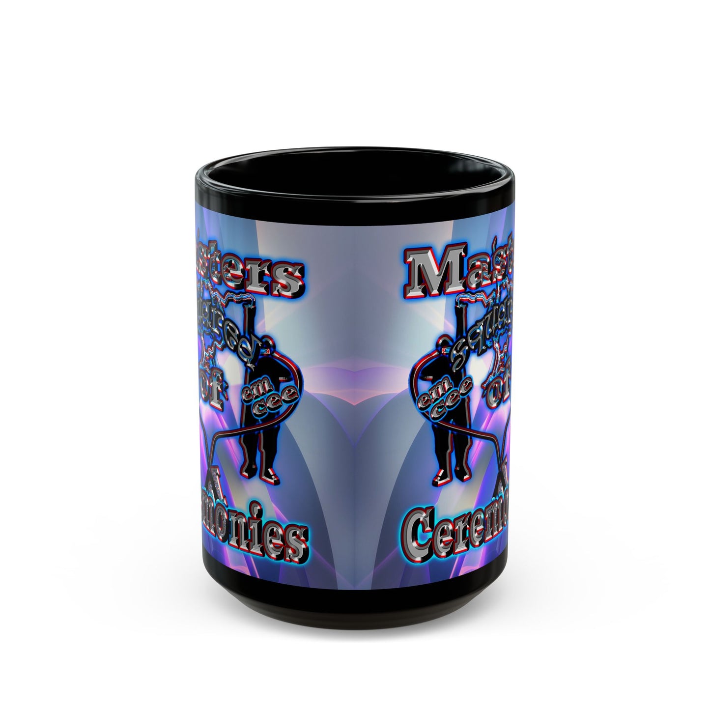 em cee squared - Black Mug (grey-pink wave)