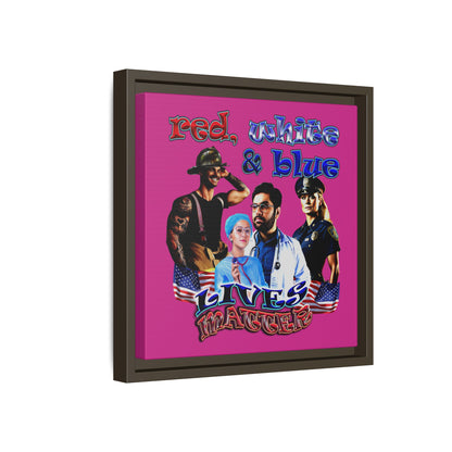 rw&b lives matter - framed canvas art (pink)
