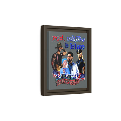 rw&b lives matter - framed canvas art (dark grey)