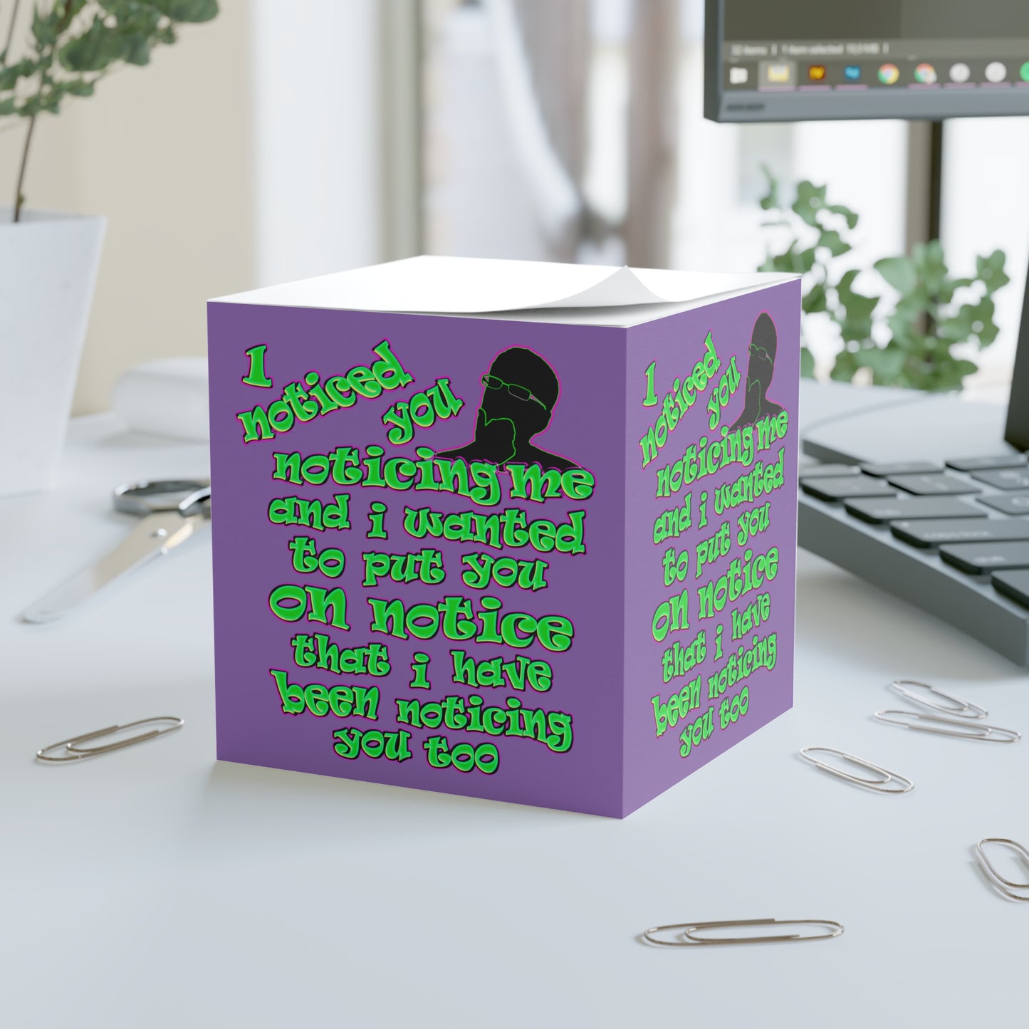 noticed you noticing - note cube (light purple)
