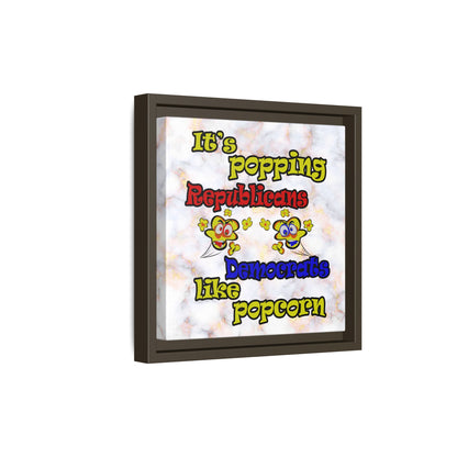 popping like popcorn - framed canvas art (white marble)