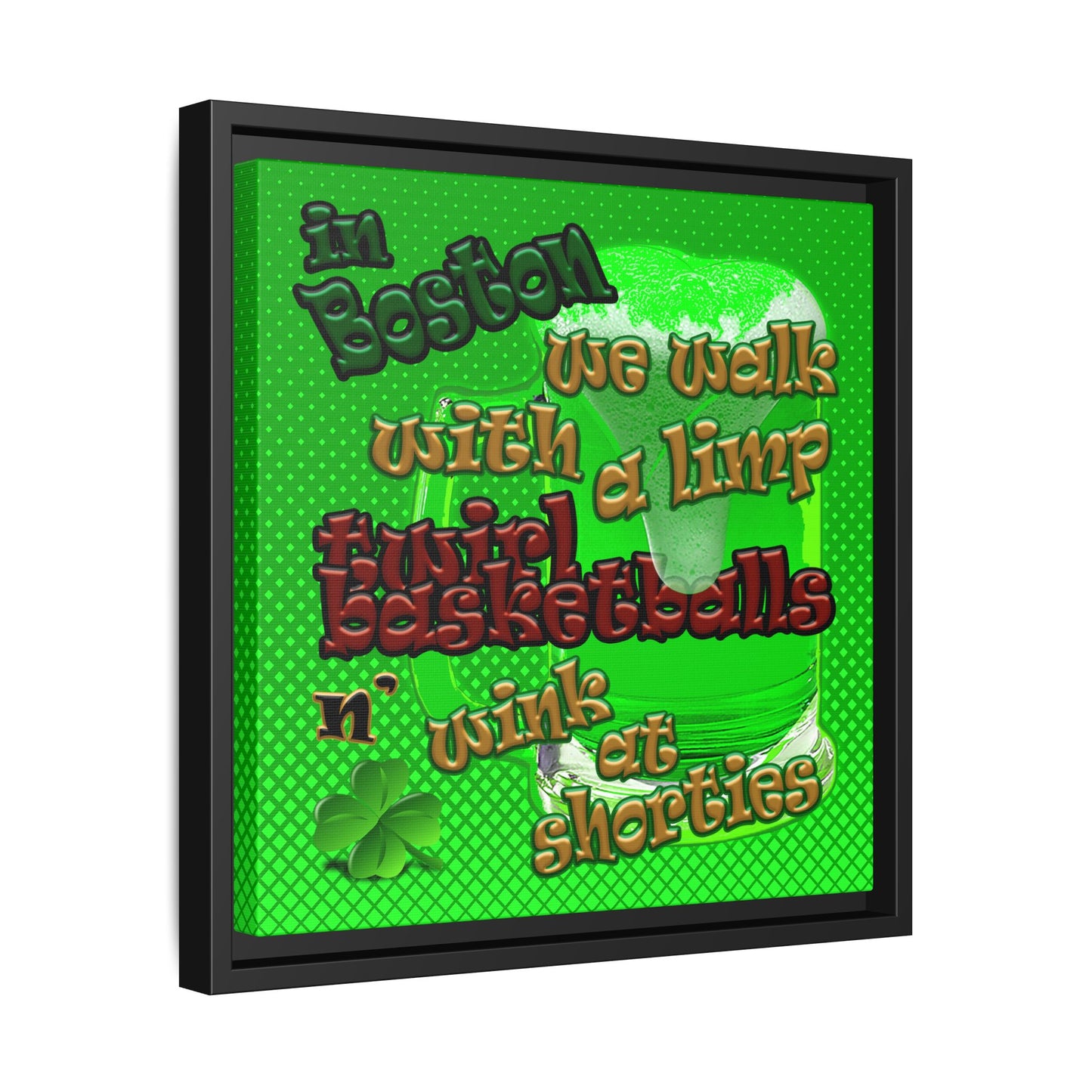 celtics logo - framed canvas art (logo green)