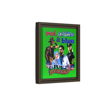 rw&b lives matter - framed canvas art (logo green)