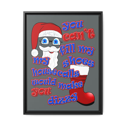 santa's shoes - framed canvas art (dark grey)