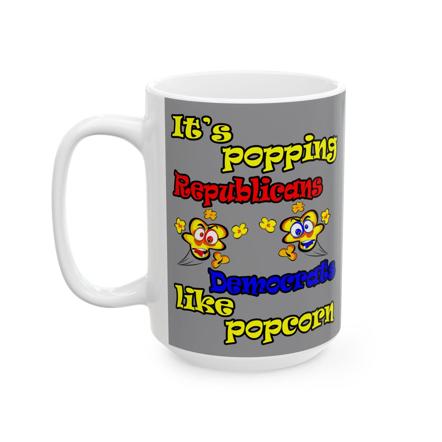 popping like popcorn - White Mug (grey)