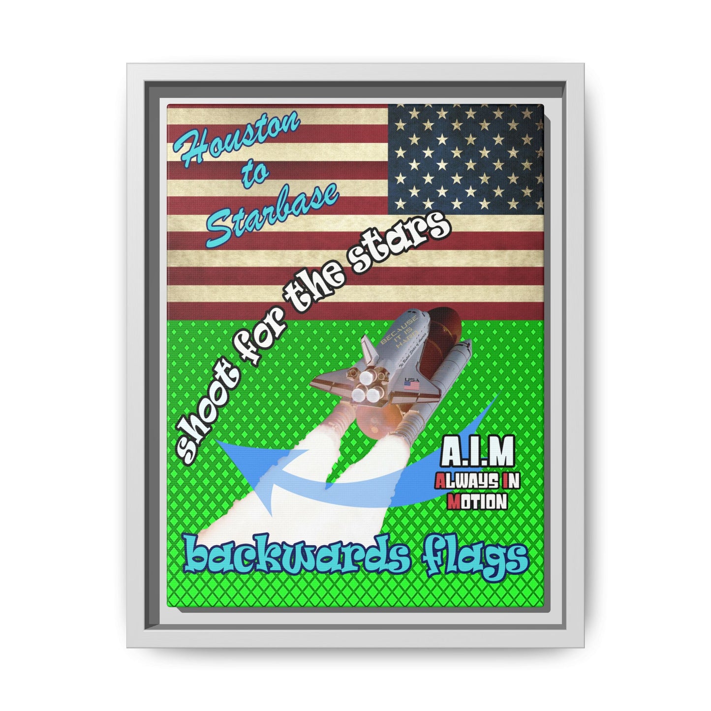 shoot for the stars - framed canvas art (logo green)