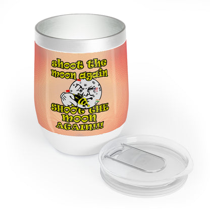 shoot the moon again - Chill Wine Tumbler (yellow-orange wave)