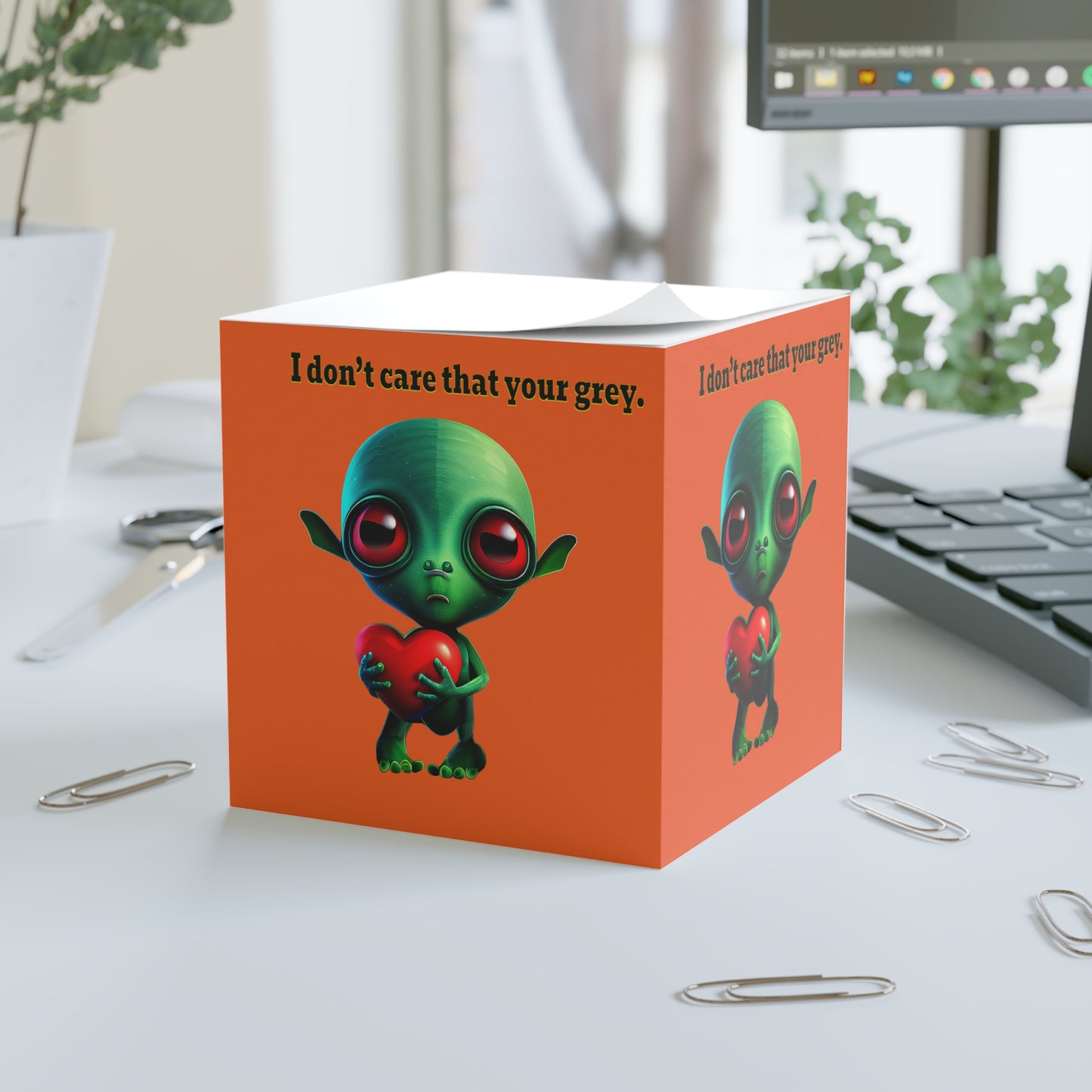 I don't care that your grey - note cube (orange)