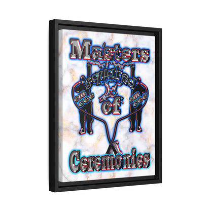 em cee squared - framed canvas art (white marble)