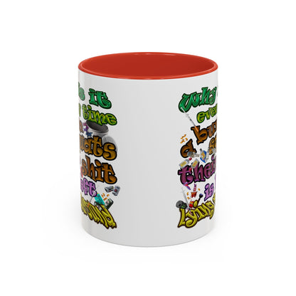 the bum's shit - Accent Mug (white)