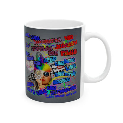 drop the beat - White Mug (grey-light grey)