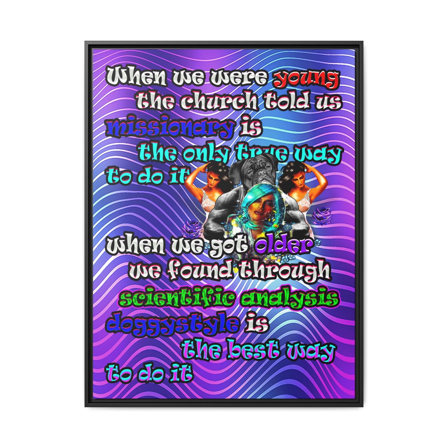 doggystyle - framed canvas art (purple wave)