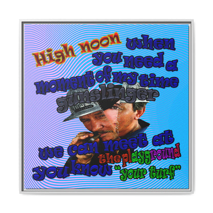 high noon - framed canvas art (light blue-purple wave)