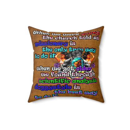 doggystyle - Spun Polyester Square Pillow - (dichromatic brown papyrus)