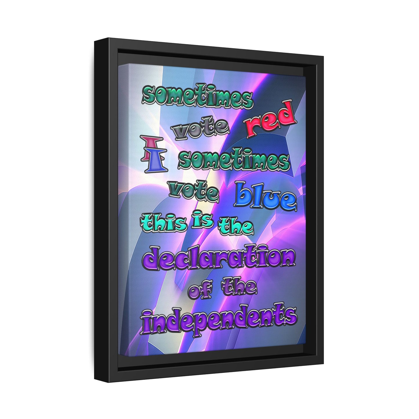 declaration of the independents - framed canvas art (grey-pink wave)