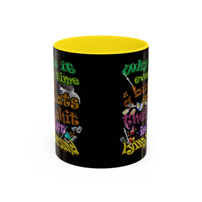 the bum's shit - Accent Mug (black)