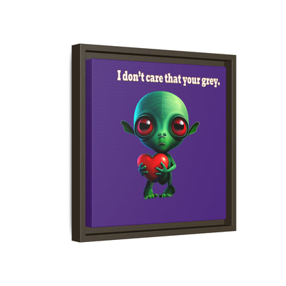 I don't care that your grey - framed canvas art (purple)