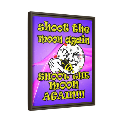 shoot the moon again - framed canvas art (purple-pink wave)
