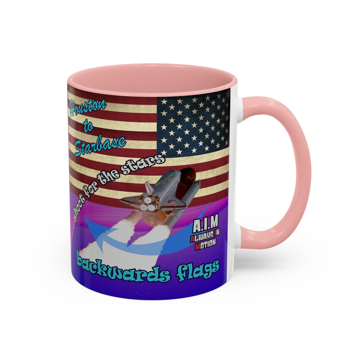 shoot for the stars - Accent Mug (purple-pink wave)