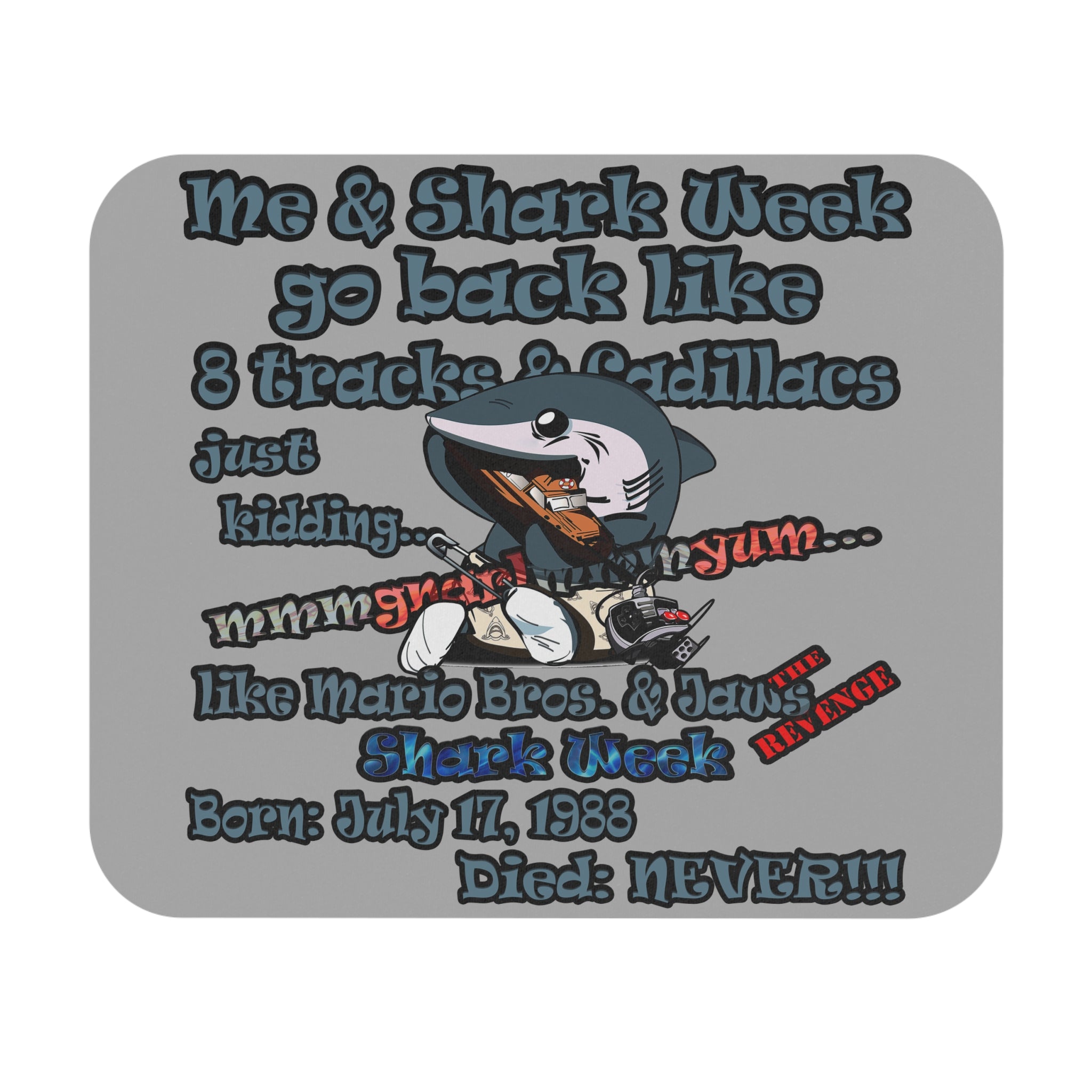 shark week - Mouse Pad (Rectangle) - (light grey)