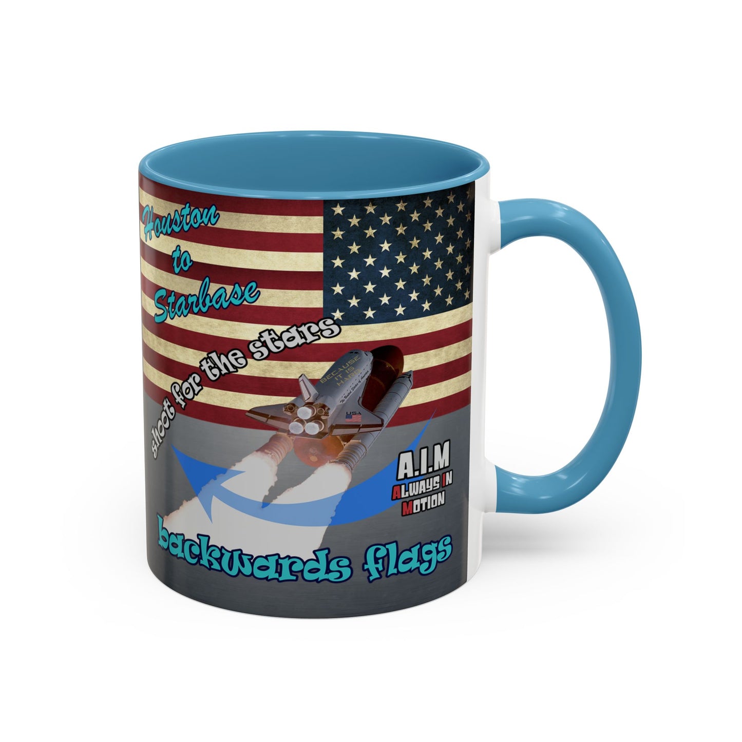 shoot for the stars - Accent Mug (grey-light grey)