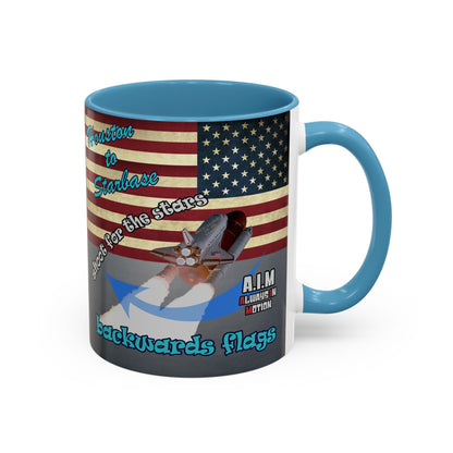 shoot for the stars - Accent Mug (grey-light grey)
