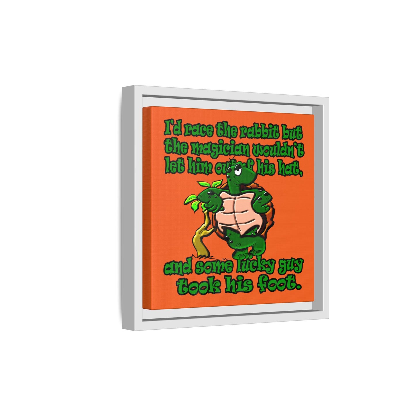 turtle race - framed canvas art (orange)