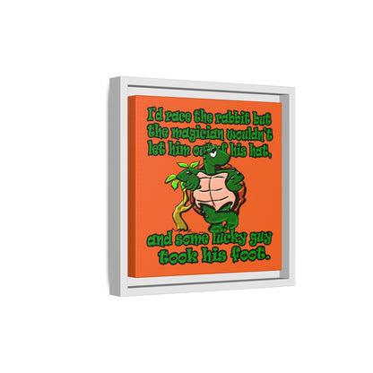 turtle race - framed canvas art (orange)